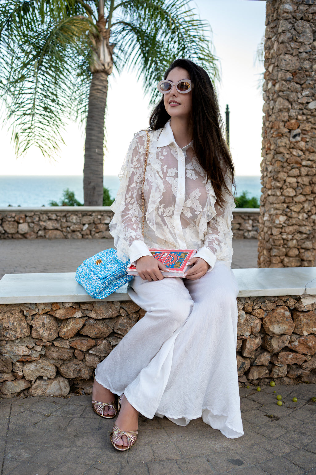 CAMICIA IN PIZZO CON VOLANT
