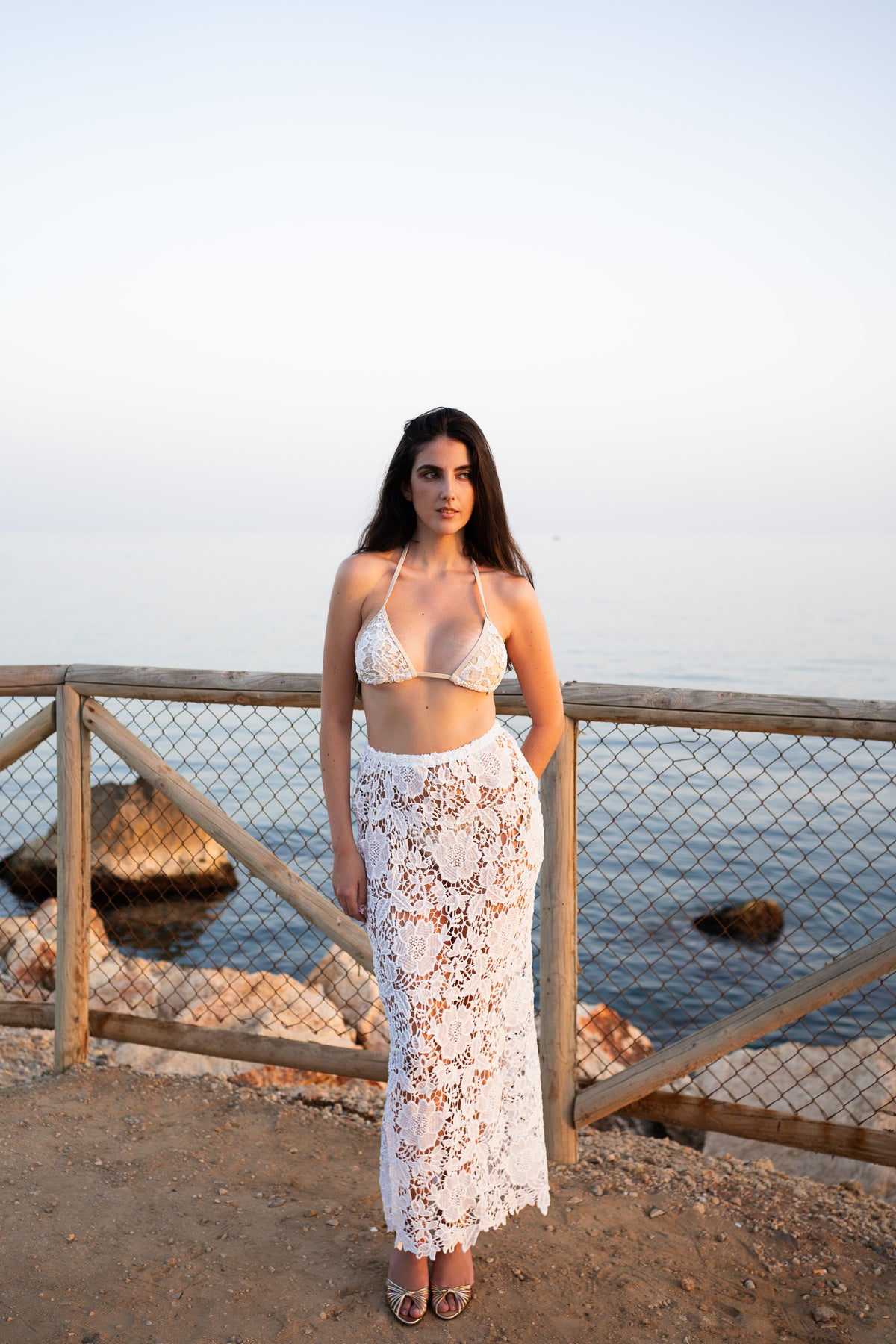 COORDINATO BIKINI 3 PEZZI IN PIZZO