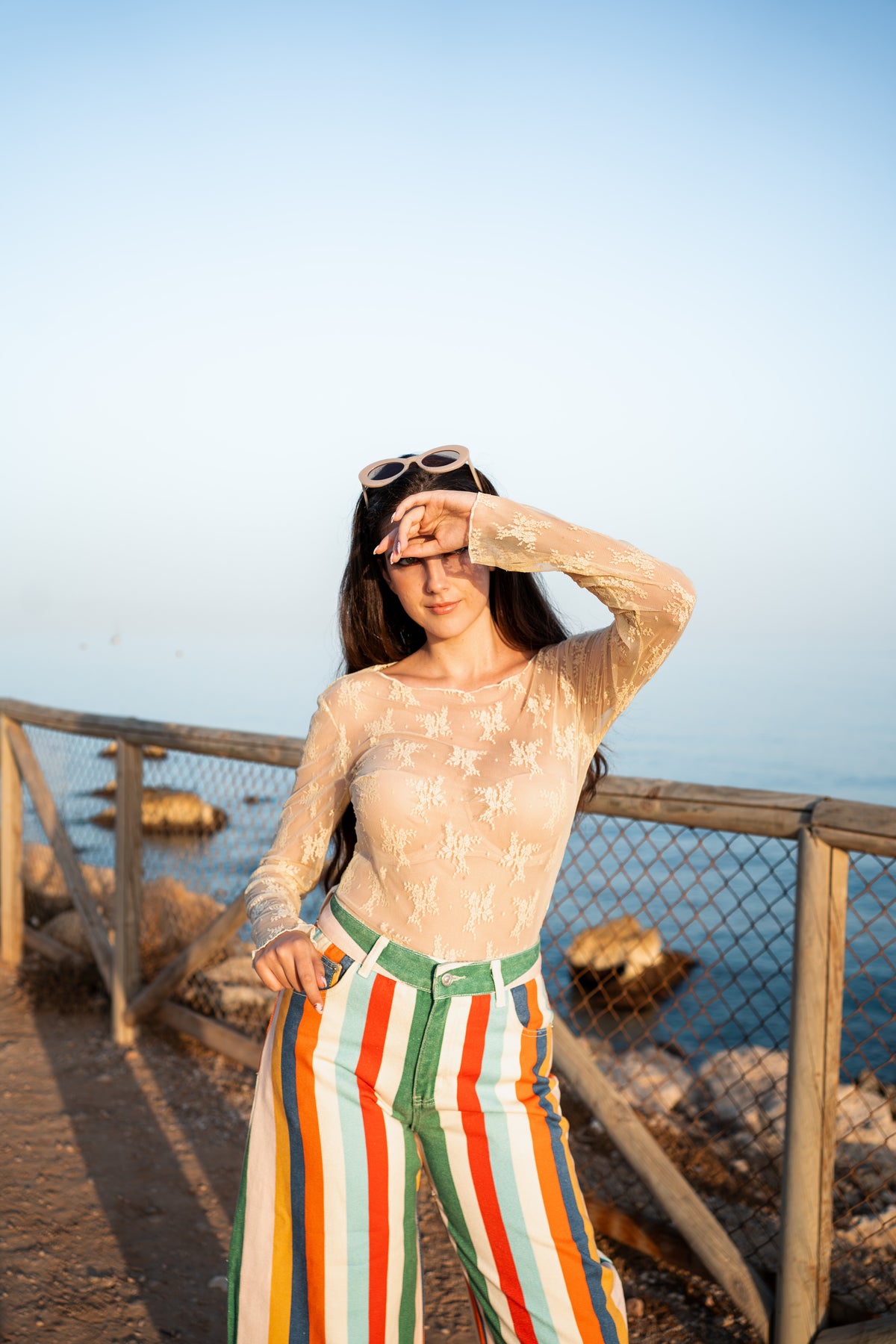 MAGLIA IN TULLE RICAMATA