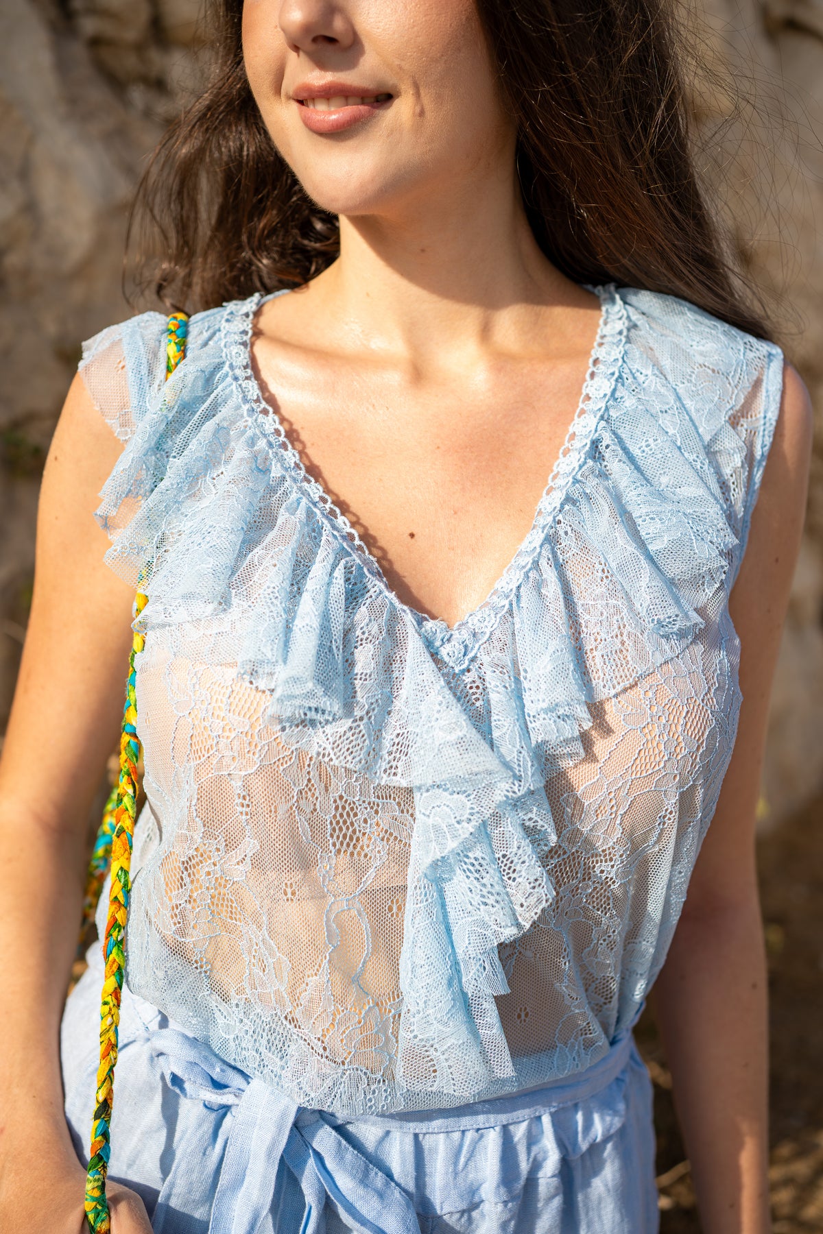 TOP IN PIZZO CON VOLANT