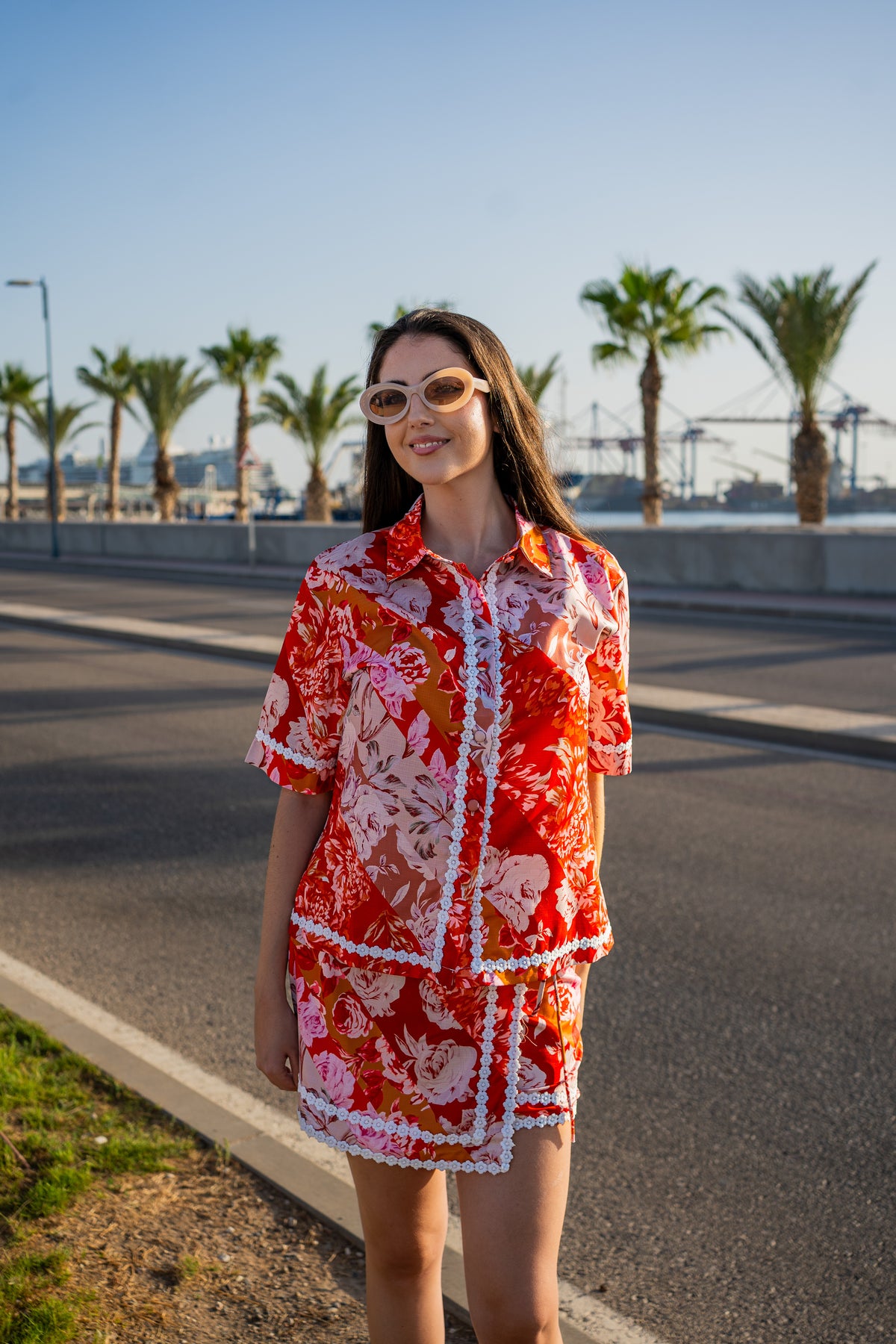 COMPLETO CAMICIA E SHORTS ROSSO