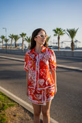COMPLETO CAMICIA E SHORTS ROSSO