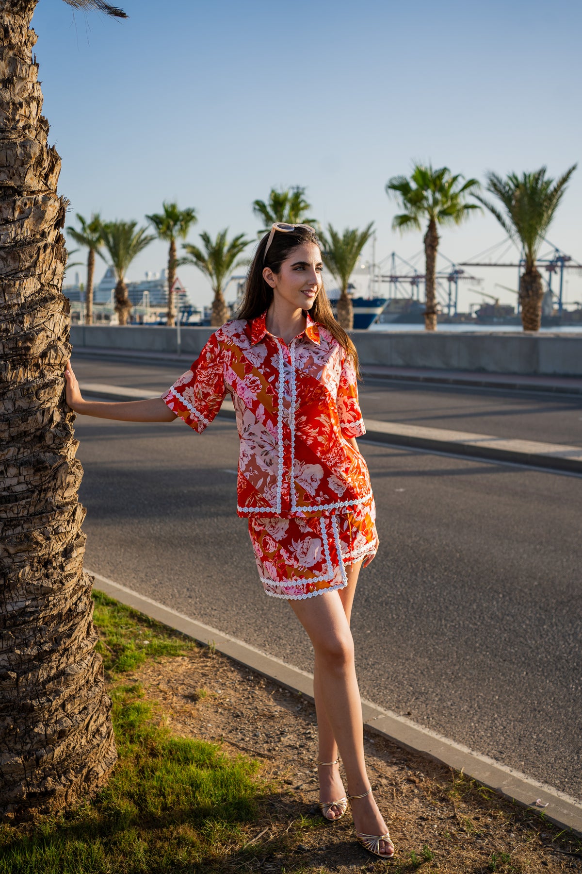COMPLETO CAMICIA E SHORTS ROSSO