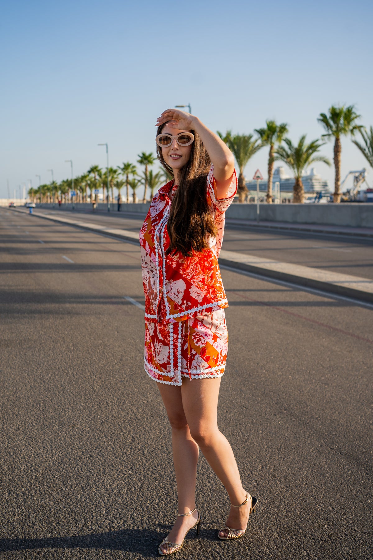 COMPLETO CAMICIA E SHORTS ROSSO