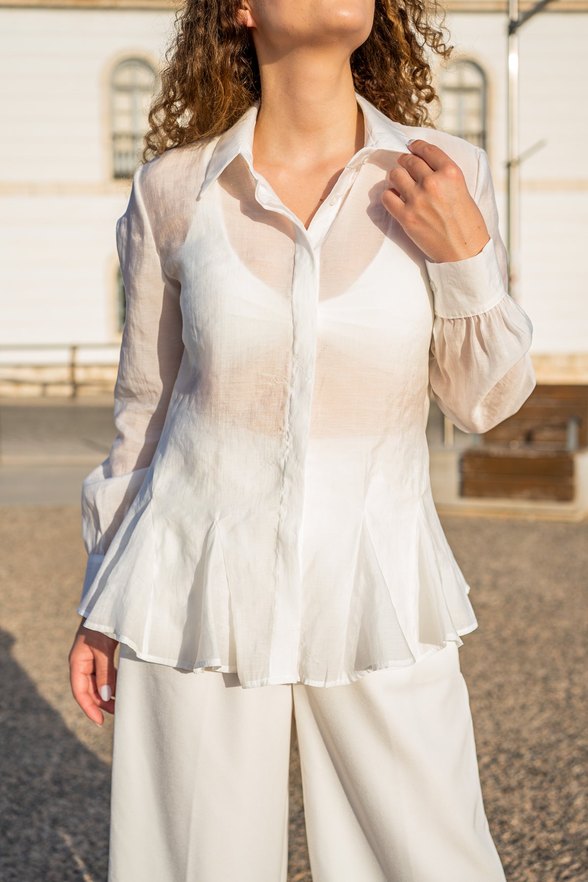 CAMICIA BIANCA IN RASO