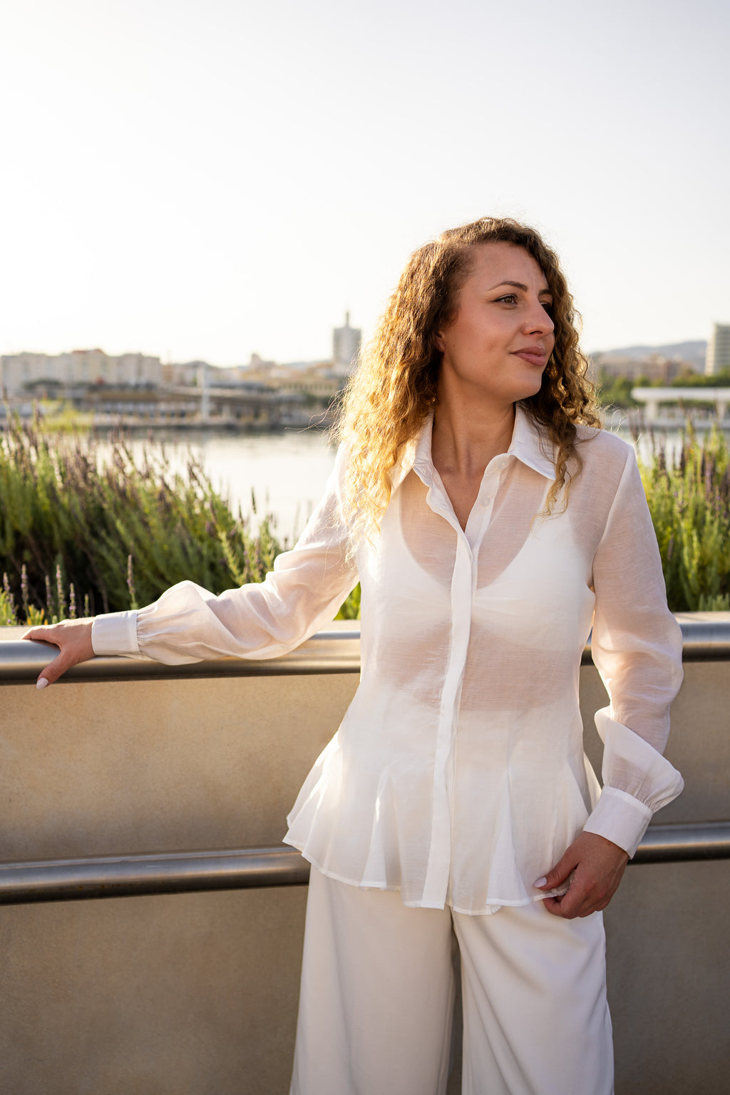 CAMICIA BIANCA IN RASO